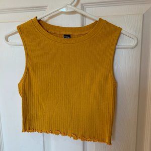 Shein Yellow Cropped Tank - Medium